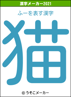 ふーの2021年の漢字メーカー結果