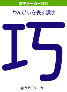 やんぴぃの2021年の漢字メーカー結果
