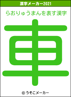 らおりゅうまんの2021年の漢字メーカー結果