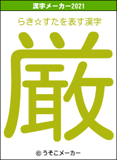 らき☆すたの2021年の漢字メーカー結果