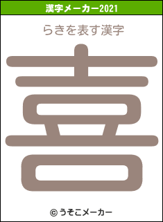 らきの2021年の漢字メーカー結果
