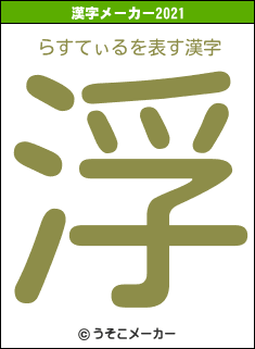 らすてぃるの2021年の漢字メーカー結果