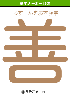 らすーんの2021年の漢字メーカー結果