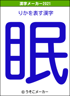 りかの2021年の漢字メーカー結果