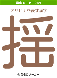 アサヒナの2021年の漢字メーカー結果