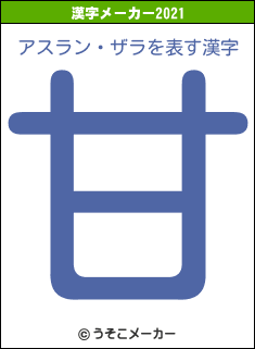 アスラン・ザラの2021年の漢字メーカー結果