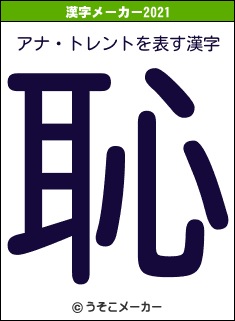 アナ・トレントの2021年の漢字メーカー結果