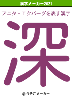 アニタ・エクバーグの2021年の漢字メーカー結果