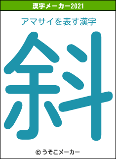 アマサイの2021年の漢字メーカー結果