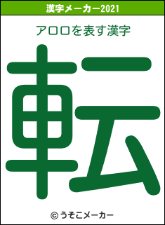 アロロの2021年の漢字メーカー結果