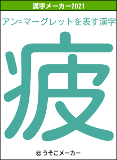 アン=マーグレットの2021年の漢字メーカー結果