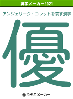 アンジェリーク・コレットの2021年の漢字メーカー結果