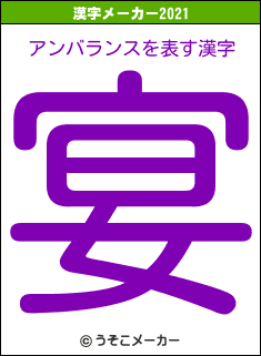 アンバランスの2021年の漢字メーカー結果