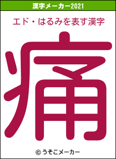 エド・はるみの2021年の漢字メーカー結果