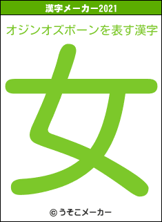 オジンオズボーンの2021年の漢字メーカー結果