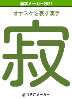 オヤスケの2021年の漢字メーカー結果