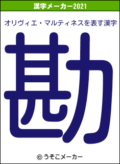 オリヴィエ・マルティネスの2021年の漢字メーカー結果