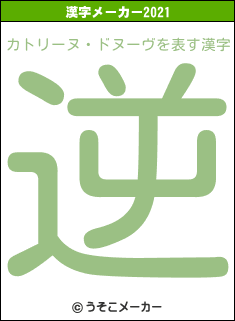 カトリーヌ・ドヌーヴの2021年の漢字メーカー結果