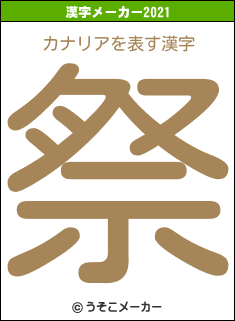 カナリアの2021年の漢字メーカー結果