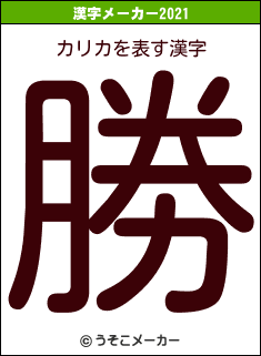 カリカの2021年の漢字メーカー結果