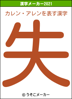 カレン・アレンの2021年の漢字メーカー結果