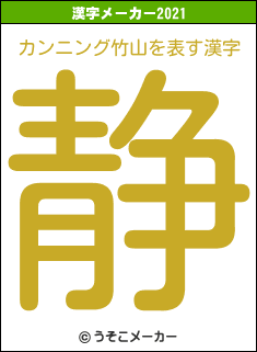 カンニング竹山の2021年の漢字メーカー結果