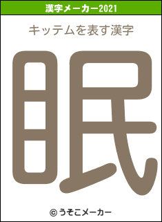 キッテムの2021年の漢字メーカー結果