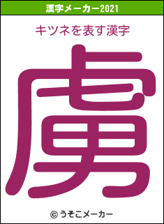 キツネの2021年の漢字メーカー結果
