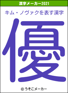 キム・ノヴァクの2021年の漢字メーカー結果