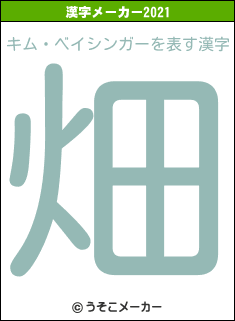 キム・ベイシンガーの2021年の漢字メーカー結果