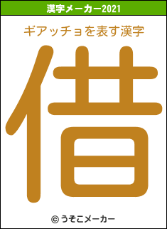 ギアッチョの2021年の漢字メーカー結果