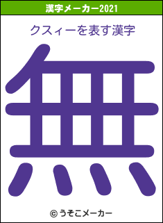 クスィーの2021年の漢字メーカー結果
