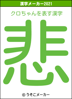 クロちゃんの2021年の漢字メーカー結果