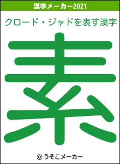 クロード・ジャドの2021年の漢字メーカー結果