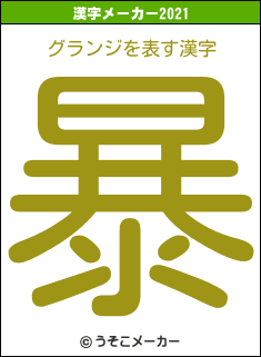グランジの2021年の漢字メーカー結果