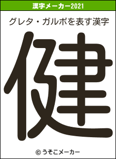 グレタ・ガルボの2021年の漢字メーカー結果