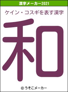ケイン・コスギの2021年の漢字メーカー結果