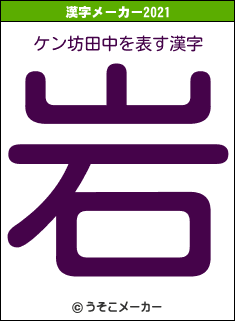 ケン坊田中の2021年の漢字メーカー結果