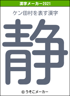 ケン田村の2021年の漢字メーカー結果