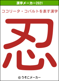 ココリータ・コバルトの2021年の漢字メーカー結果