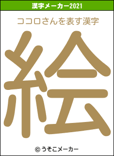 ココロさんの2021年の漢字メーカー結果