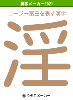 コージー冨田の2021年の漢字メーカー結果