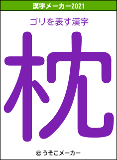 ゴリの2021年の漢字メーカー結果