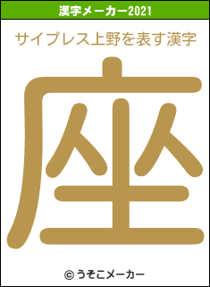 サイプレス上野の2021年の漢字メーカー結果