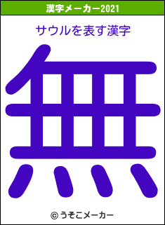 サウルの2021年の漢字メーカー結果