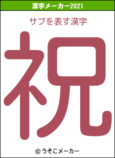 サブの2021年の漢字メーカー結果