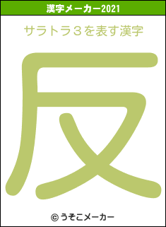 サラトラ３の2021年の漢字メーカー結果