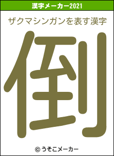 ザクマシンガンの2021年の漢字メーカー結果