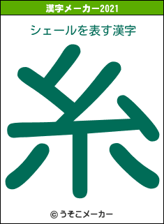 シェールの2021年の漢字メーカー結果
