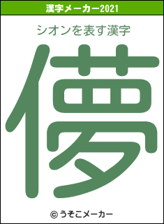 シオンの2021年の漢字メーカー結果